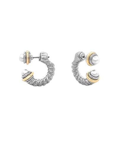 Pearl Textured Hoops