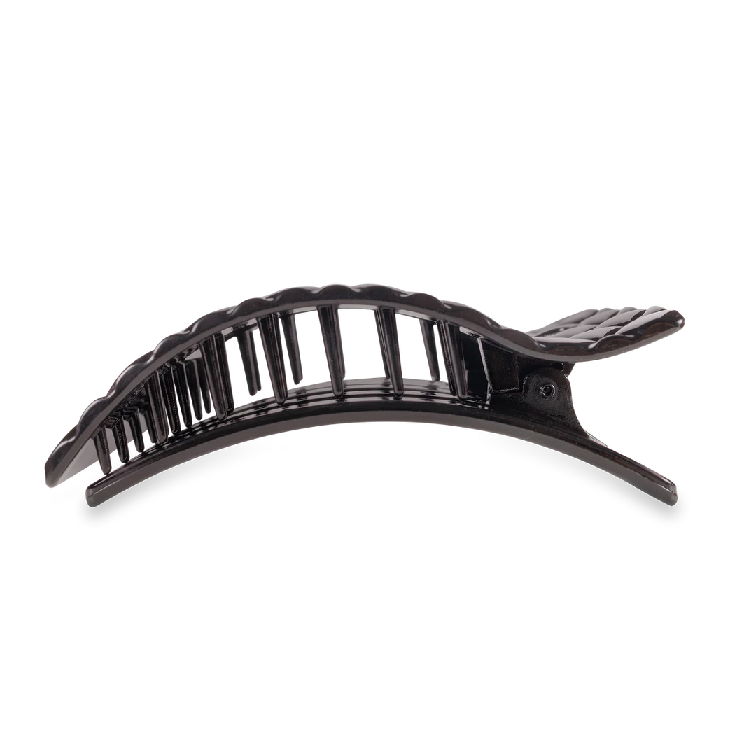 Jet Black Quilted Large Flat Rectangle Teleties Clip