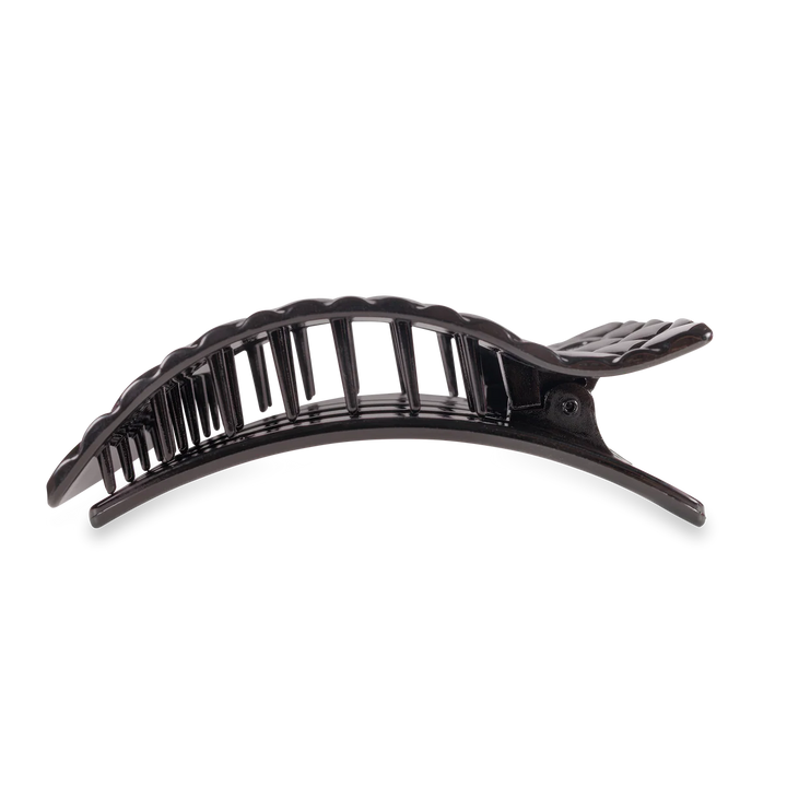 Jet Black Quilted Large Flat Rectangle Teleties Clip