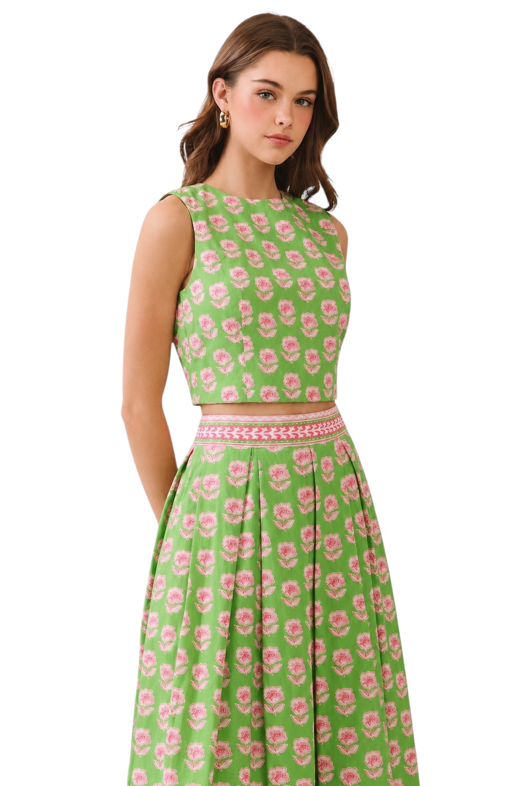 Simmons Block Print Skirt Set
