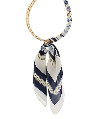 Scarf Wrapped Double Ball Necklace