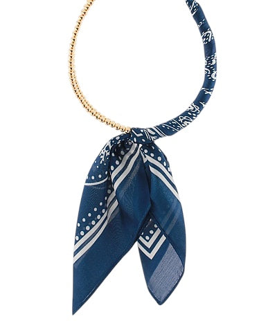 Scarf Wrapped Double Ball Necklace