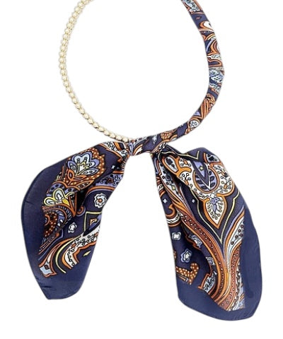 Scarf Wrapped Double Ball Necklace