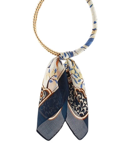 Scarf Wrapped Double Ball Necklace