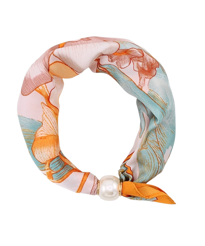 Printed Magnetic Pearl Scarf Necklace