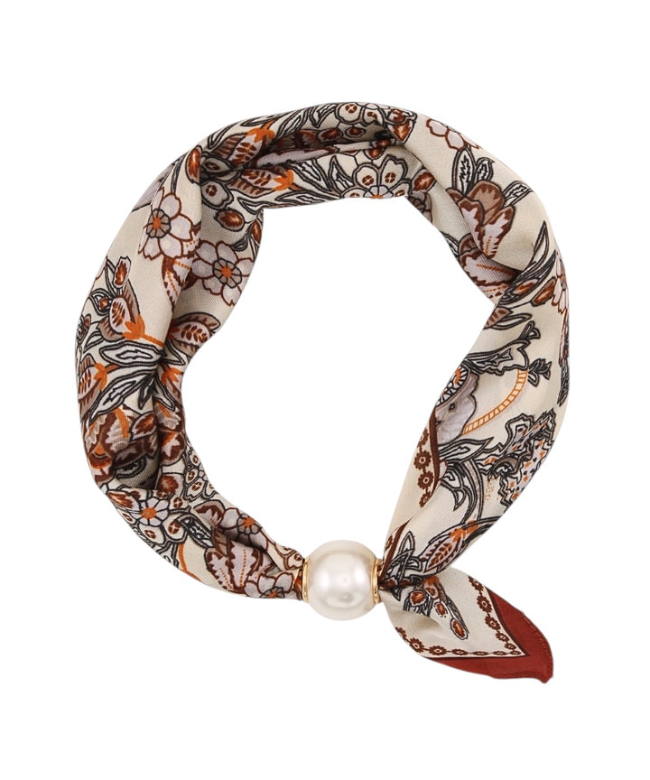 Printed Magnetic Pearl Scarf Necklace