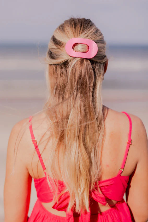 Paradise Pink Small Flat Round Teleties Clip