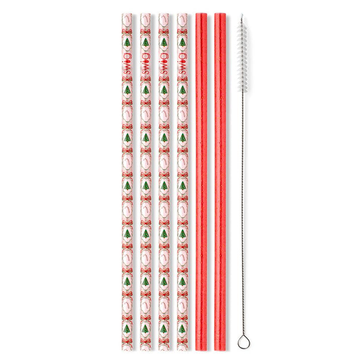 Holiday Reusable Straw Set