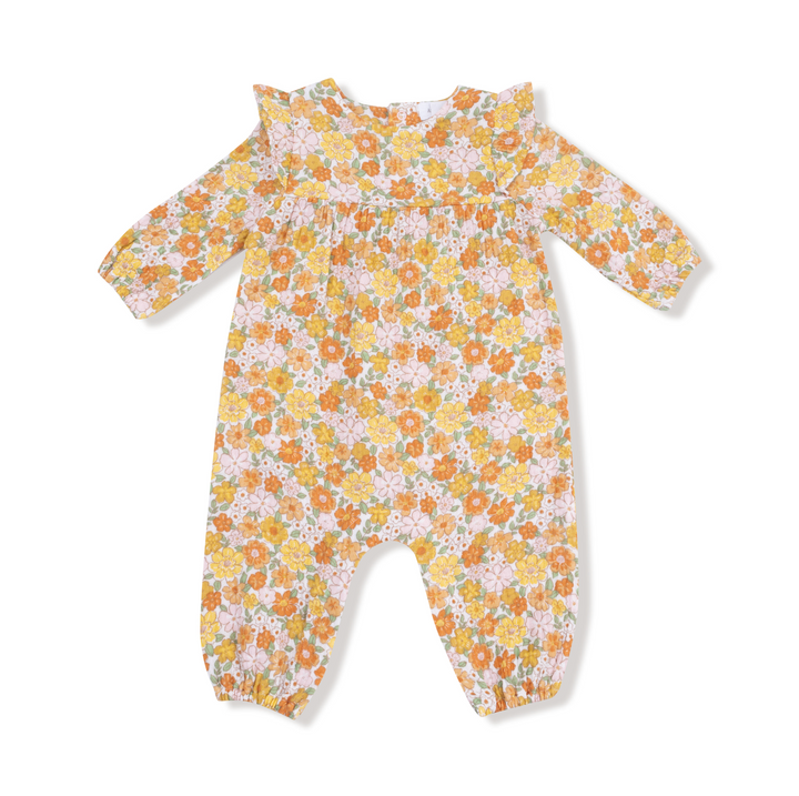 Sweet Amber Floral Ruffle Sleeve Romper