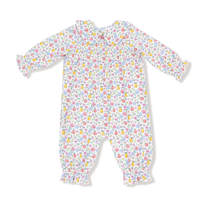 Fall Fruit Floral Peter Pan Collar Romper