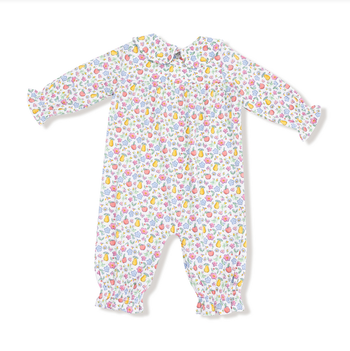 Fall Fruit Floral Peter Pan Collar Romper