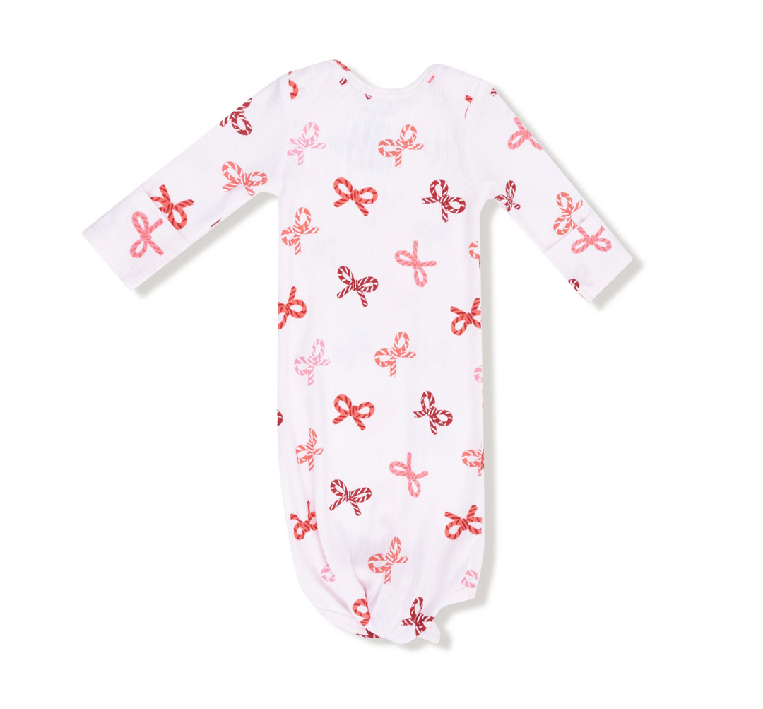 Candy Canes Bows Ribbed Knotted Gown