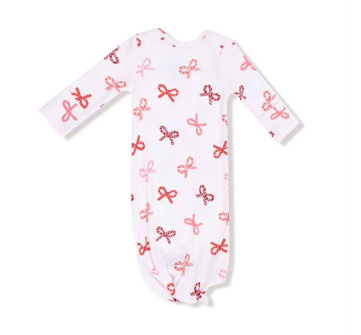 Candy Canes Bows Ribbed Knotted Gown