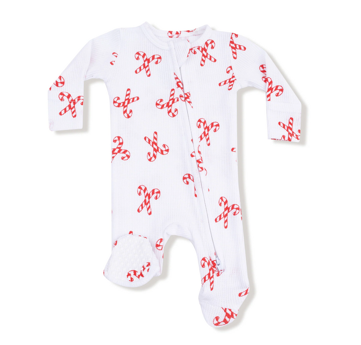 Candy Canes 2 Way Zip Footie