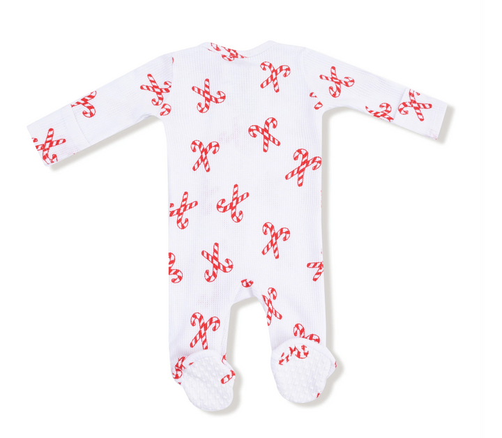 Candy Canes 2 Way Zip Footie