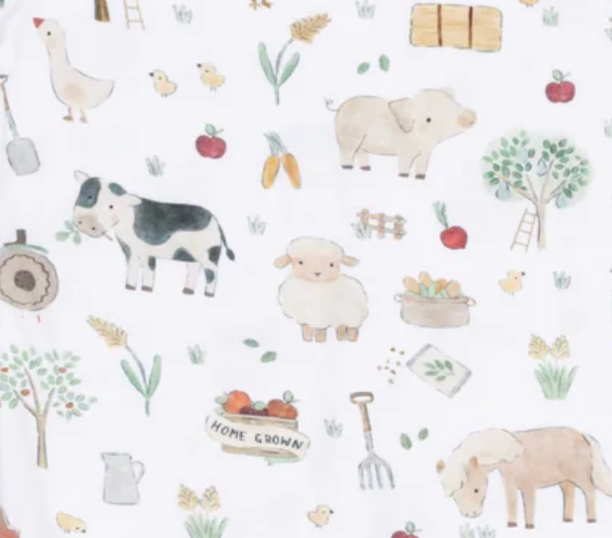 Cute Farm Animals Lap Shoulder Gown