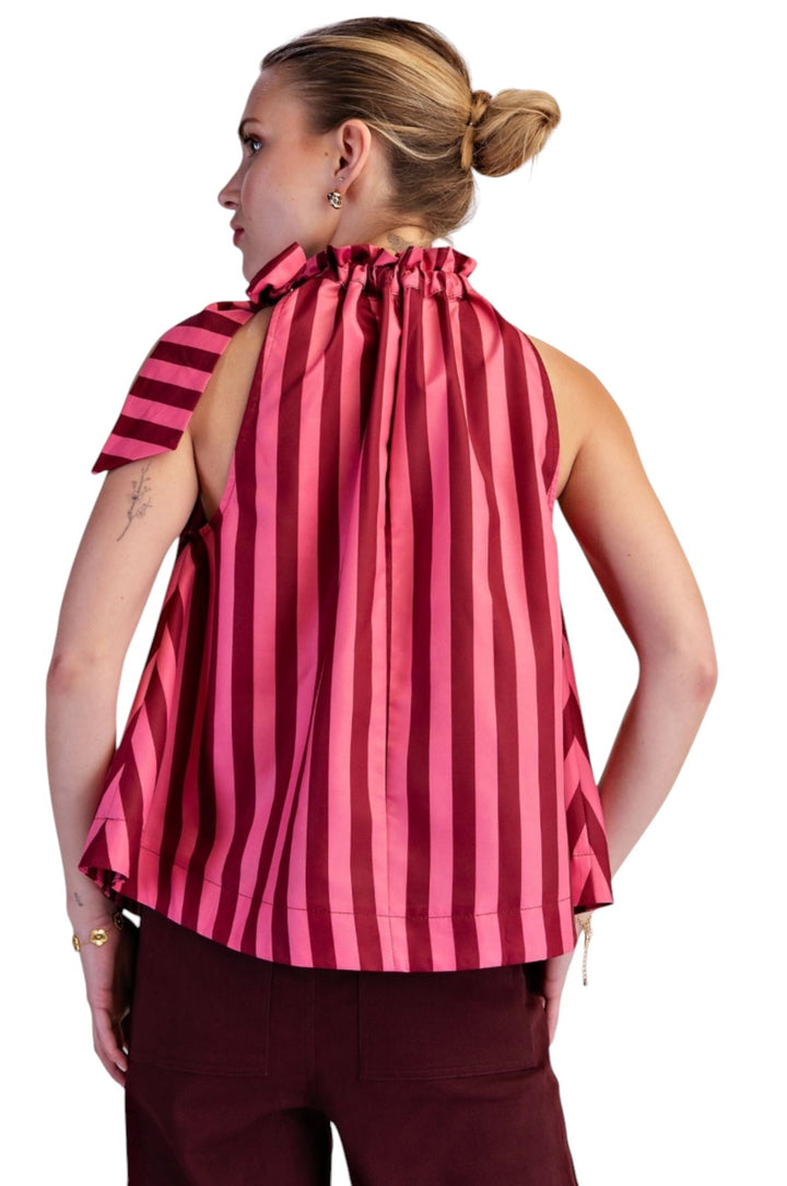 Dunner Tie Neck Sleeveless Top