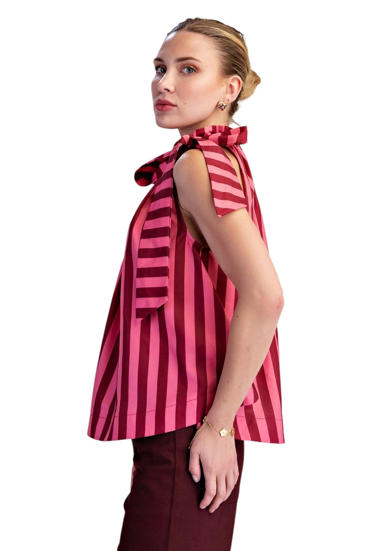 Dunner Tie Neck Sleeveless Top