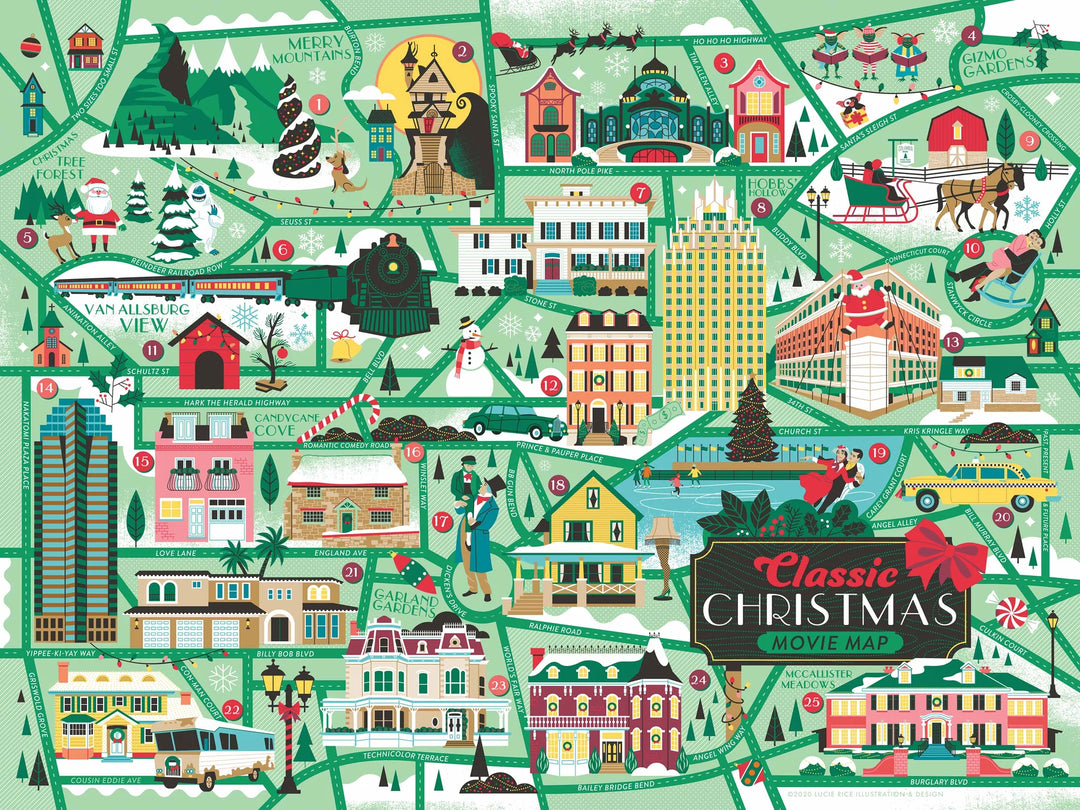 Classic Christmas Movies Map Puzzle