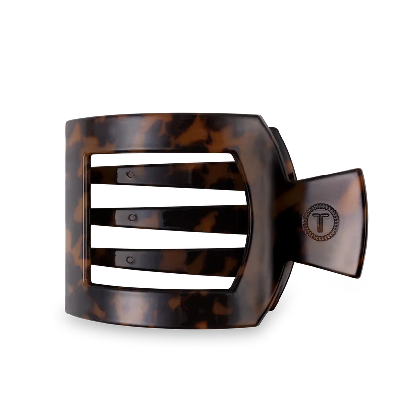 Tortoise Large Flat Square Teleties Clip