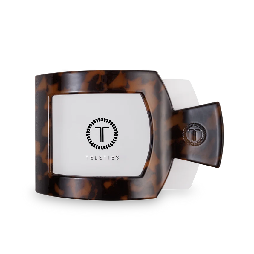 Tortoise Large Flat Square Teleties Clip