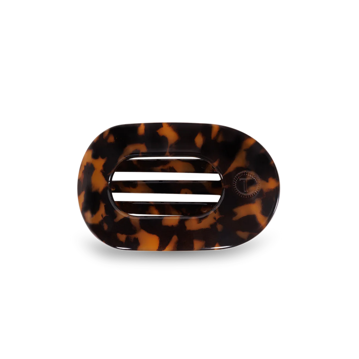 Tortoise Small Flat Round Teleties Clip