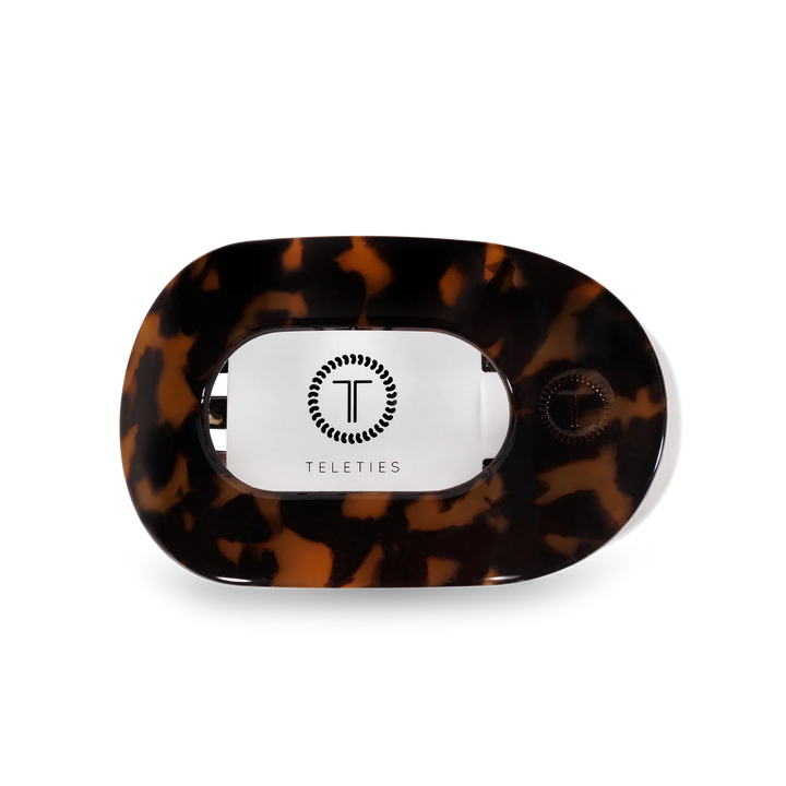 Tortoise Small Flat Round Teleties Clip