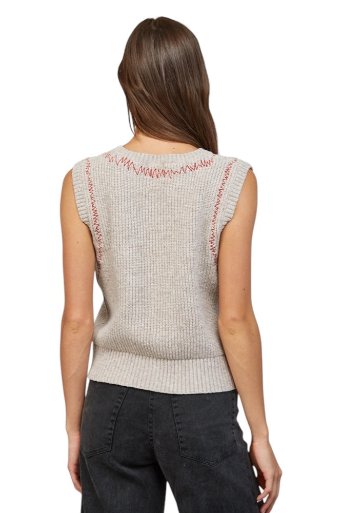 Ralph Contrast Stitch Sweater Vest