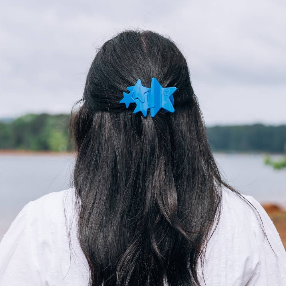 Blue Shooting Star Medium Teleties Flat Clip