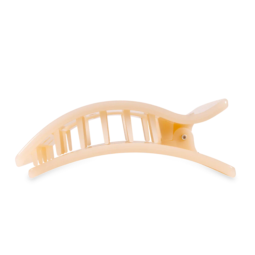 Almond Beige Large Flat Rectangle Teleties Clip