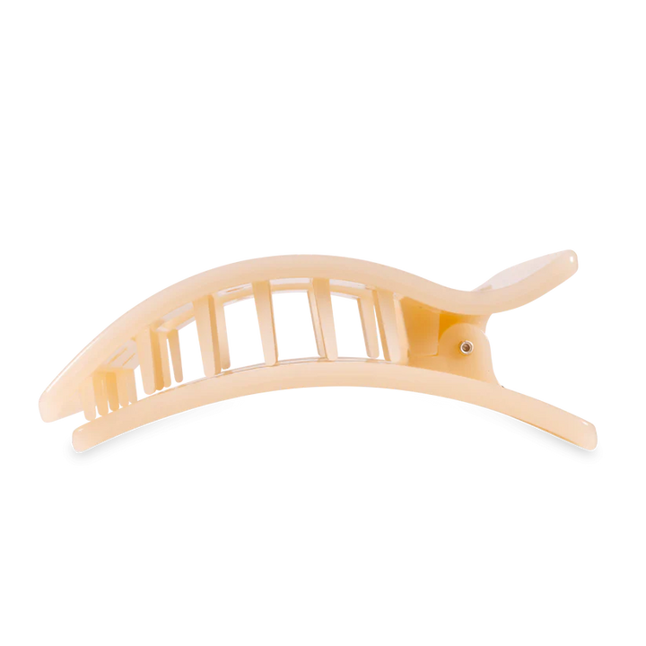 Almond Beige Large Flat Rectangle Teleties Clip
