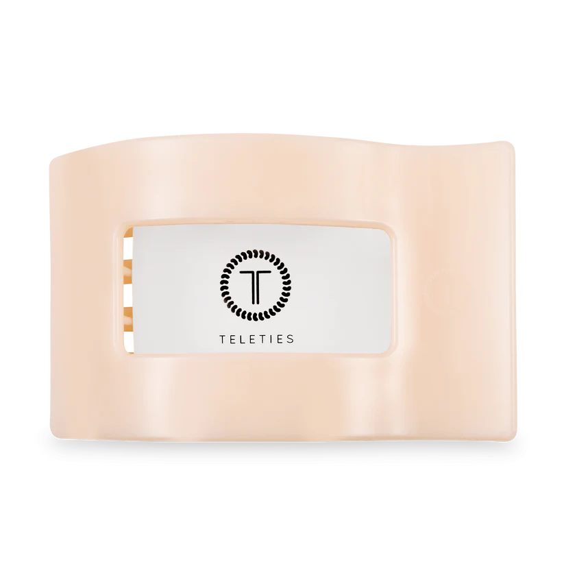 Almond Beige Large Flat Rectangle Teleties Clip
