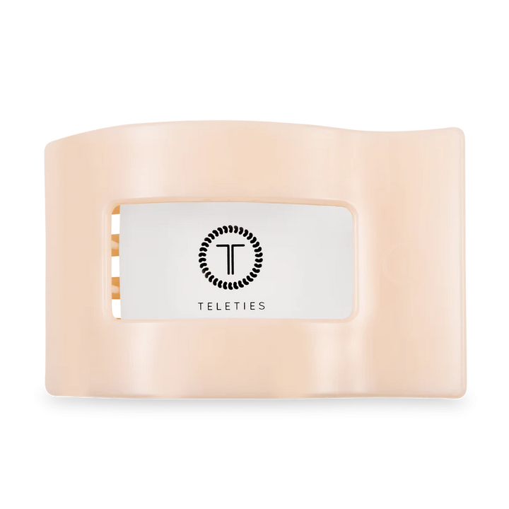 Almond Beige Large Flat Rectangle Teleties Clip