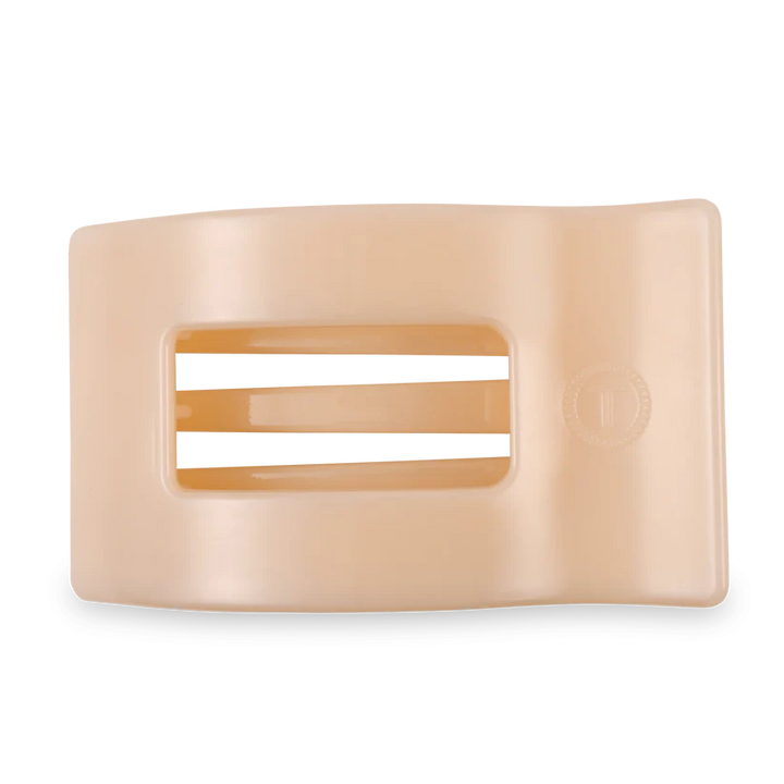 Almond Beige Large Flat Rectangle Teleties Clip