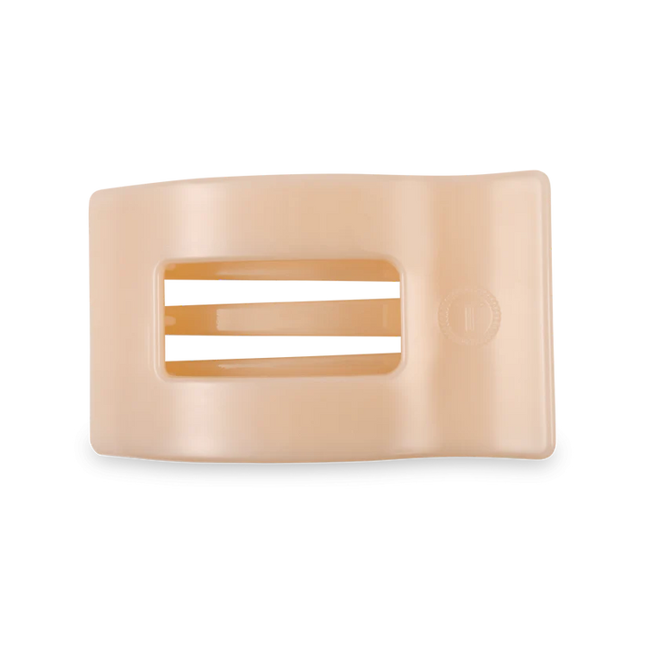 Almond Beige Medium Flat Rectangle Teleties Clip
