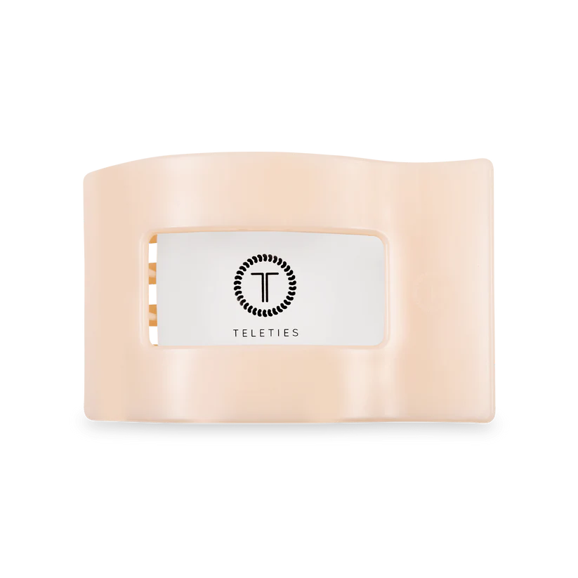 Almond Beige Medium Flat Rectangle Teleties Clip