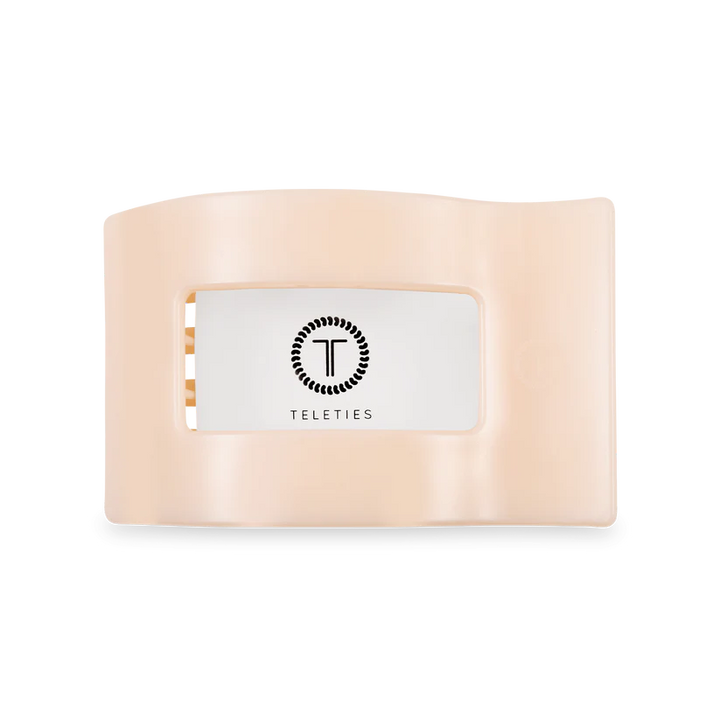 Almond Beige Medium Flat Rectangle Teleties Clip