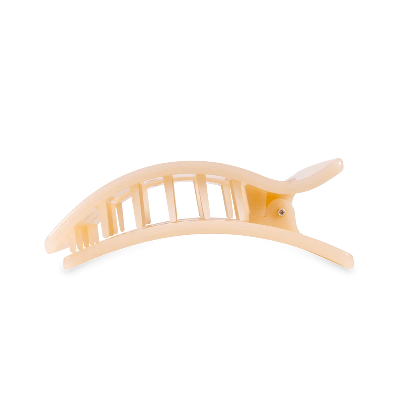 Almond Beige Medium Flat Rectangle Teleties Clip