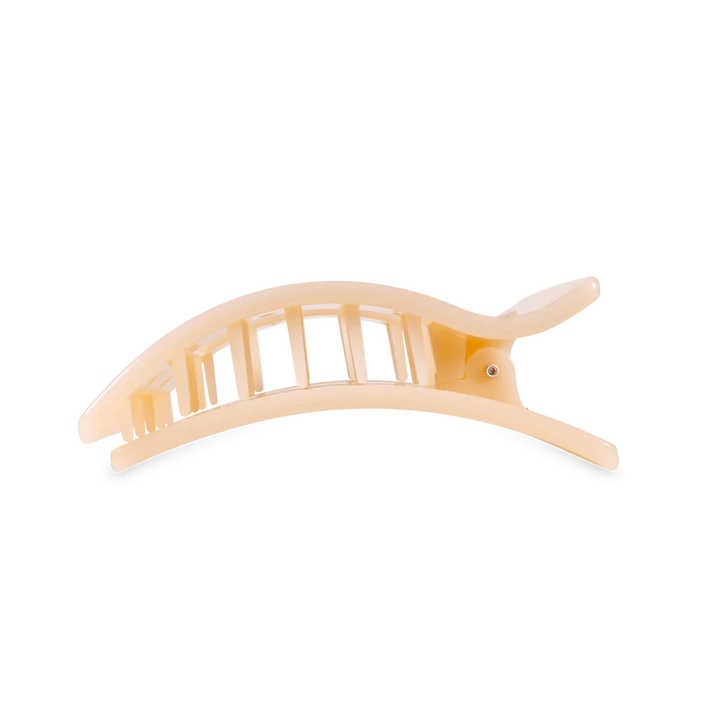 Almond Beige Medium Flat Rectangle Teleties Clip