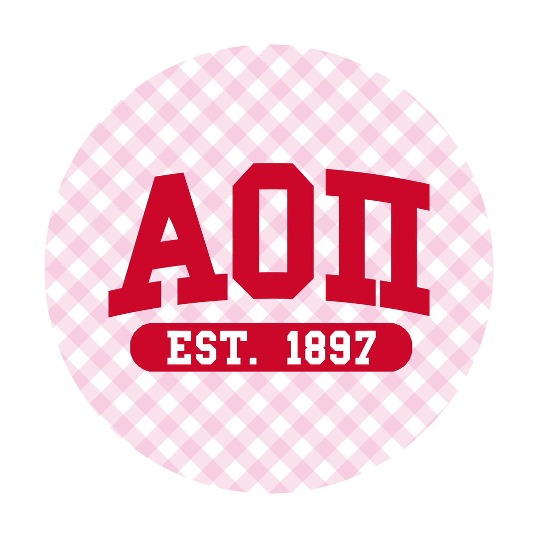 Collegiate Gingham Sorority Button
