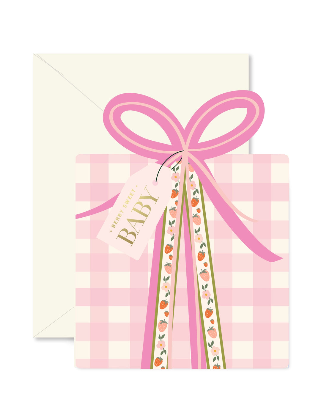 Pink Gingham Baby Gift Card