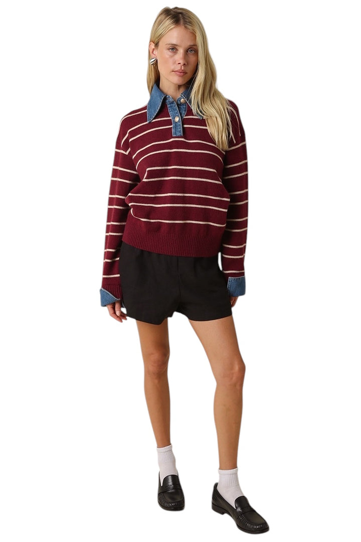 Hadley Denim Collar Sweater
