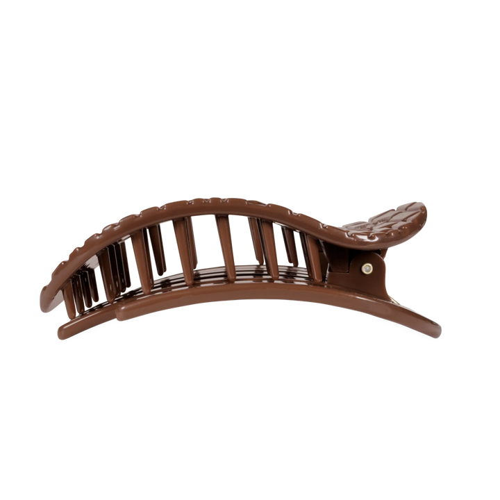 Brown Crocodile Large Flat Round Teleties Clip