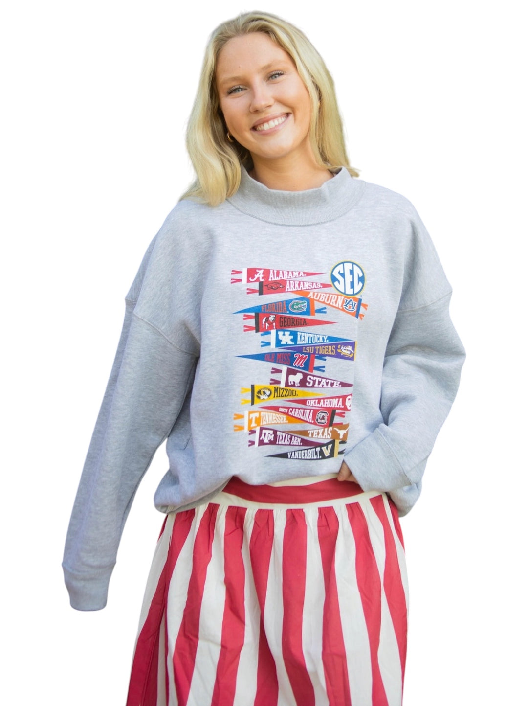 SEC Flags Mock Neck Sweatshirt