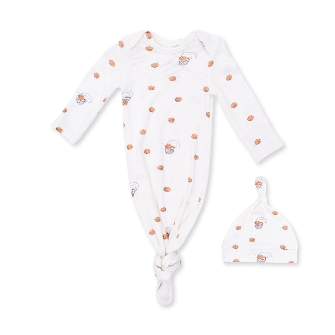 Mini Basketballs Knotted Gown &amp; Hat Set