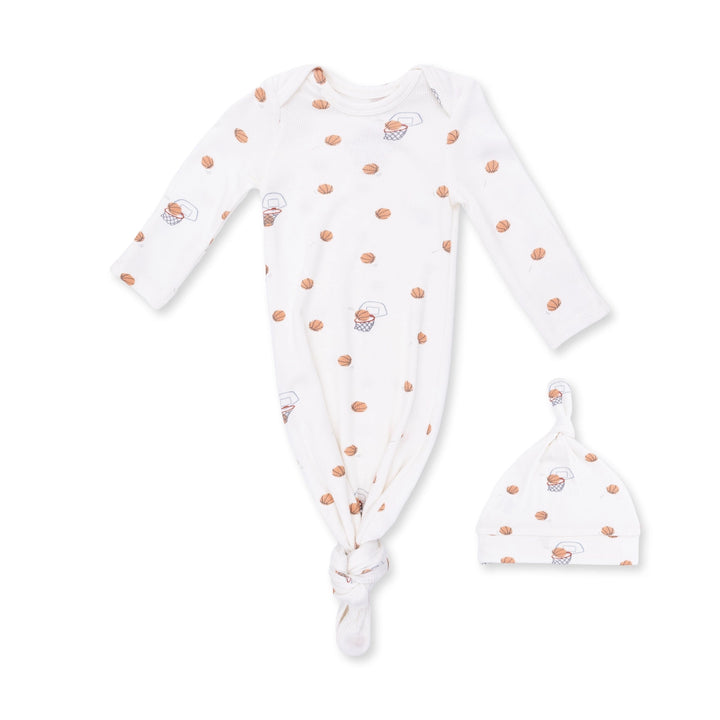 Mini Basketballs Knotted Gown &amp; Hat Set