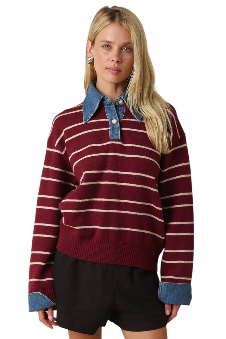 Hadley Denim Collar Sweater
