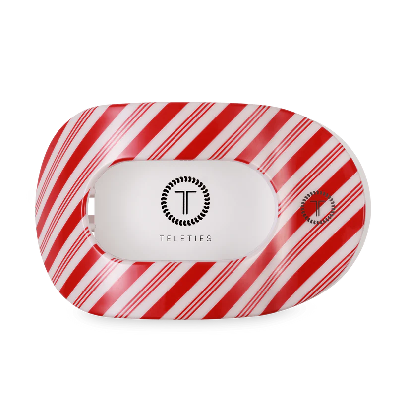 Candy Cane Crush Large Flat Round Teleties Clip