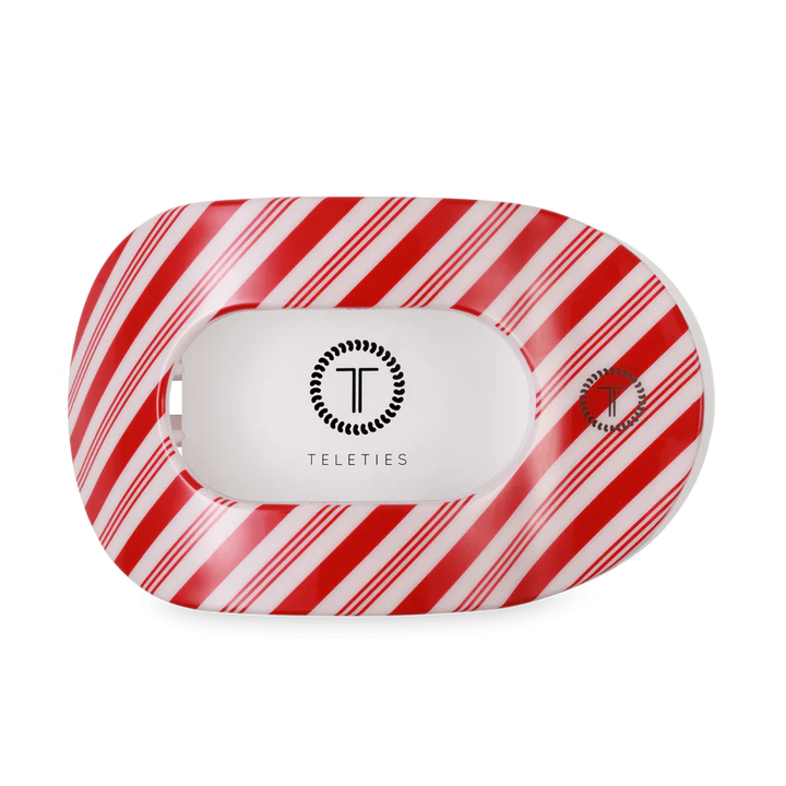 Candy Cane Crush Large Flat Round Teleties Clip