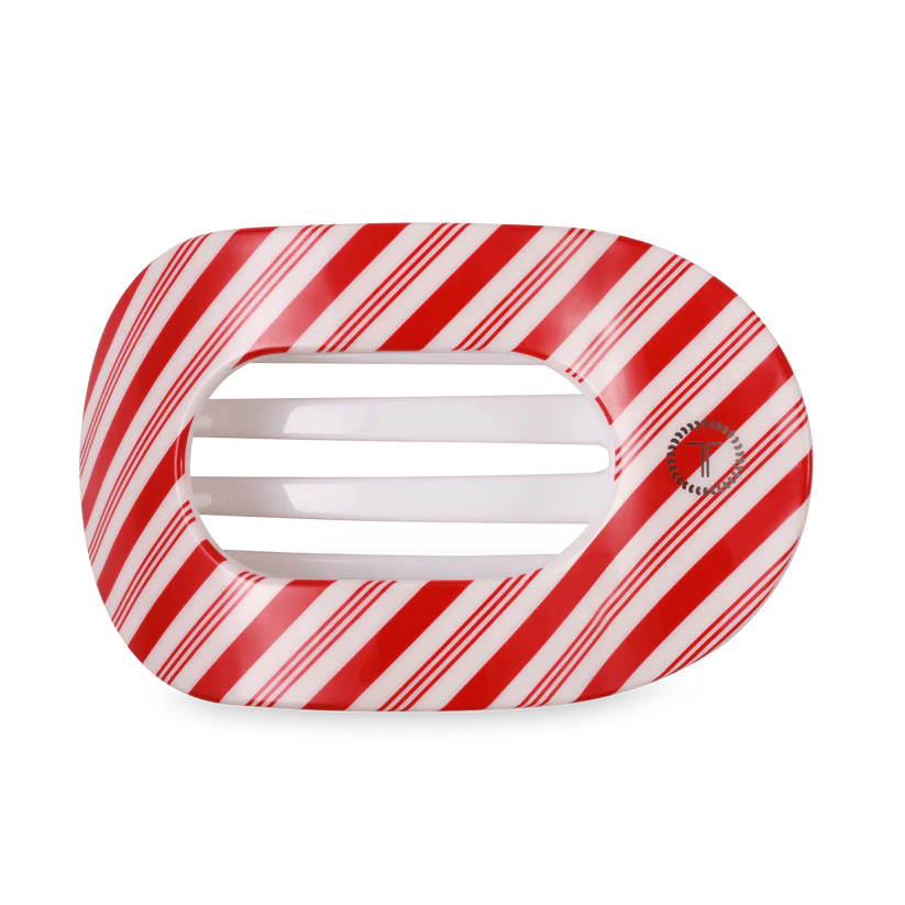 Candy Cane Crush Large Flat Round Teleties Clip